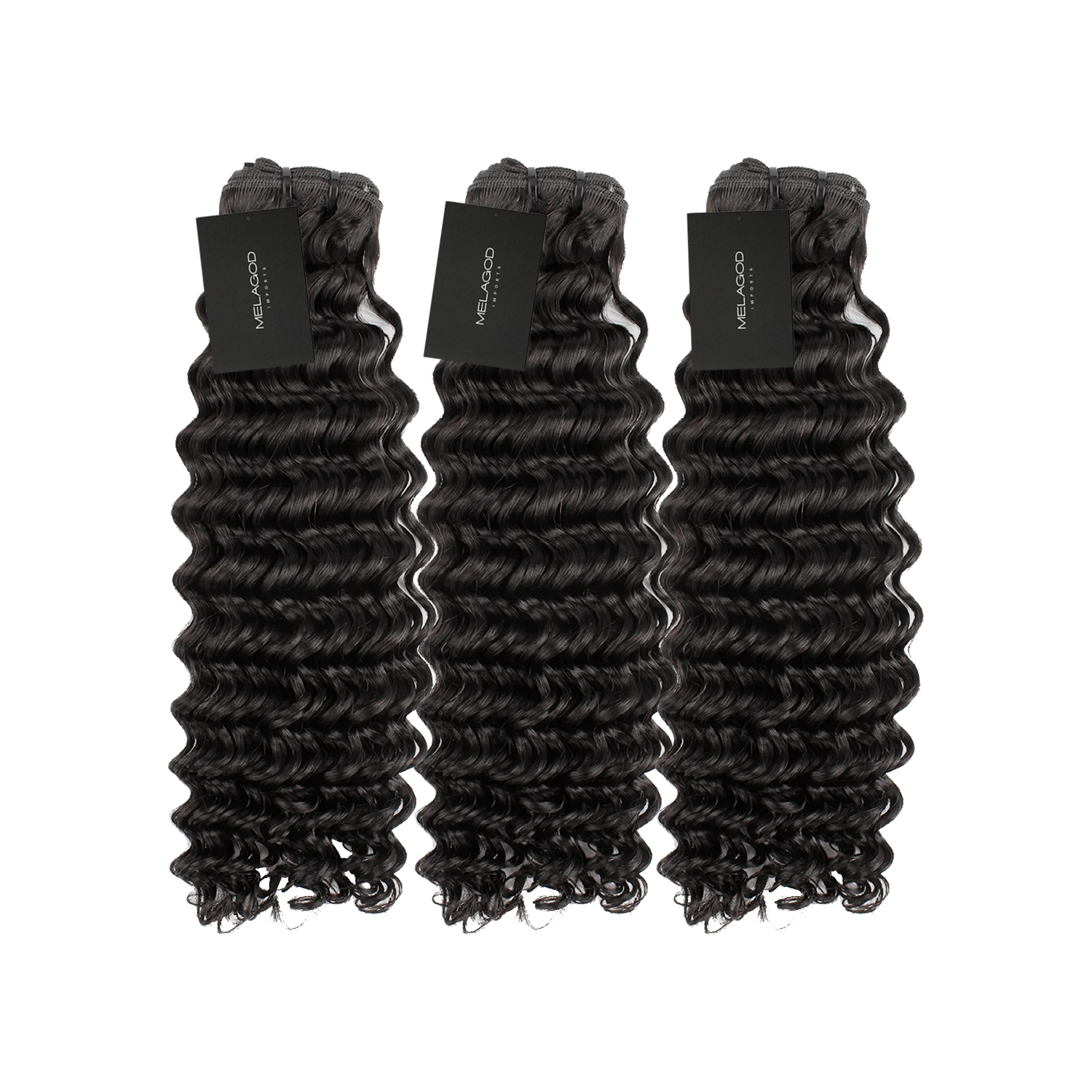 MelaGod Imports Allure Deep Wavy features a super sexy curly pattern that's easy to manage. The perfect heat free style that goes well with any look. Activate your curls by adding water, and you're all set to go!   Key Features:   Thick & Full Hair Extensions: Luxuriate in the richness of these thick voluminous hair bundles, providing a natural finish, and pairs perfectly with natural or relaxed hair. 100% Human Hair, Natural Luster Versatile Styling & Custom Coloring
